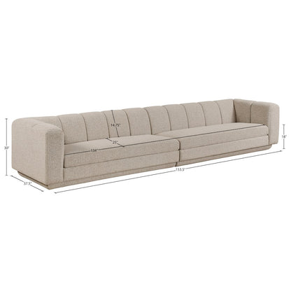 Modari Beige Fabric Upholstered 2pc. Modular Sofa