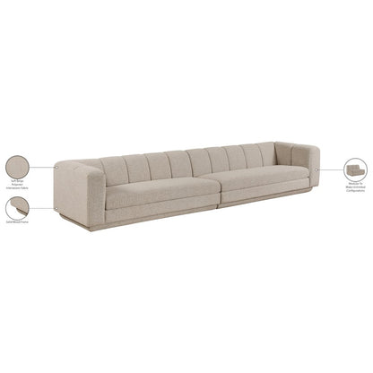 Modari Beige Fabric Upholstered 2pc. Modular Sofa