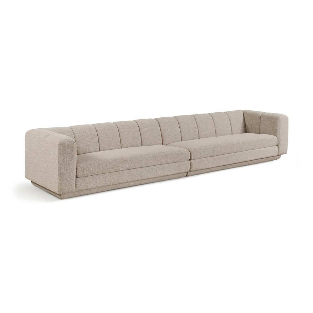 Modari Beige Fabric Upholstered 2pc. Modular Sofa