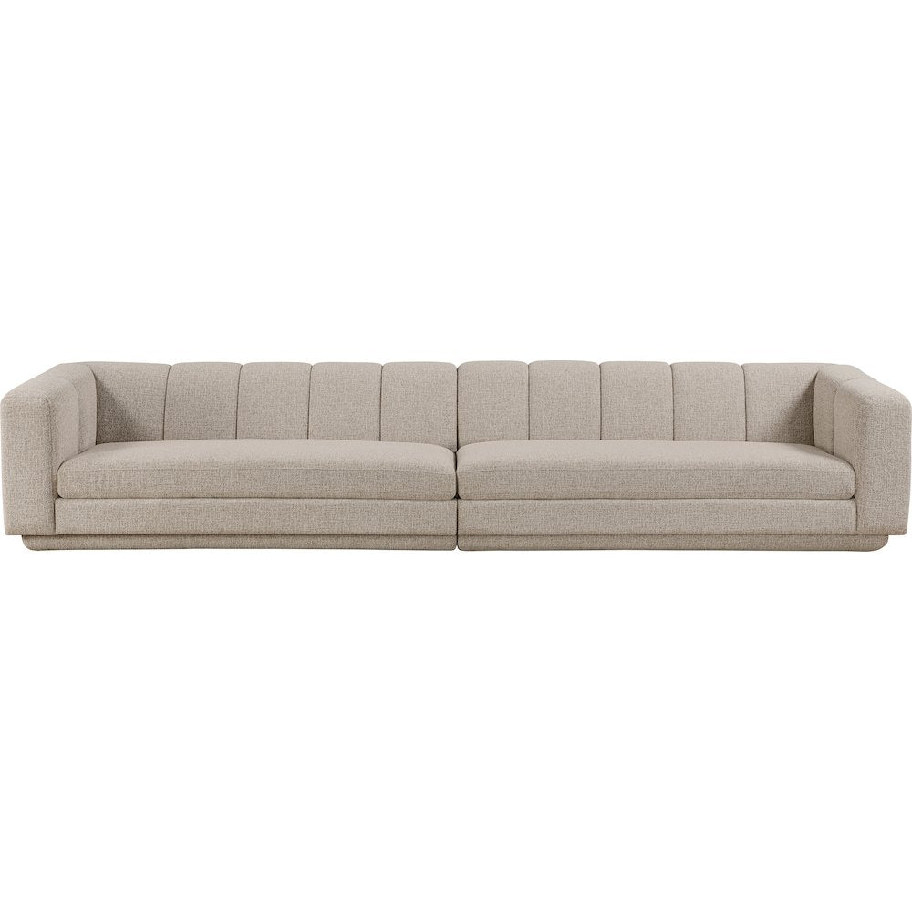 Modari Beige Fabric Upholstered 2pc. Modular Sofa