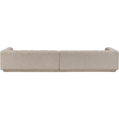 Modari Beige Fabric Upholstered 2pc. Modular Sofa