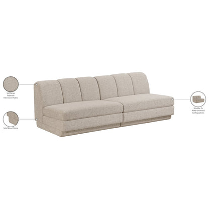 Modari Beige Fabric Upholstered 2pc. Modular Sofa