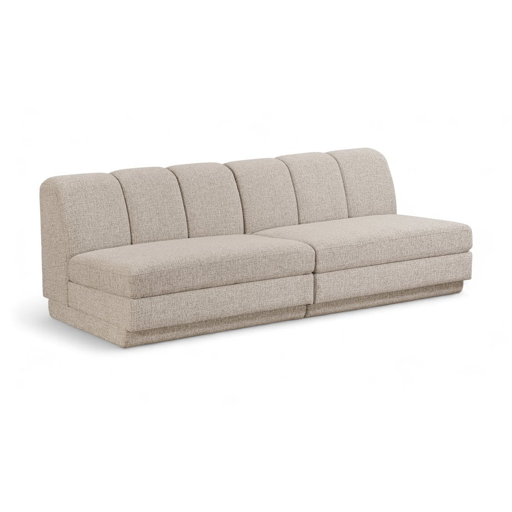 Modari Beige Fabric Upholstered 2pc. Modular Sofa