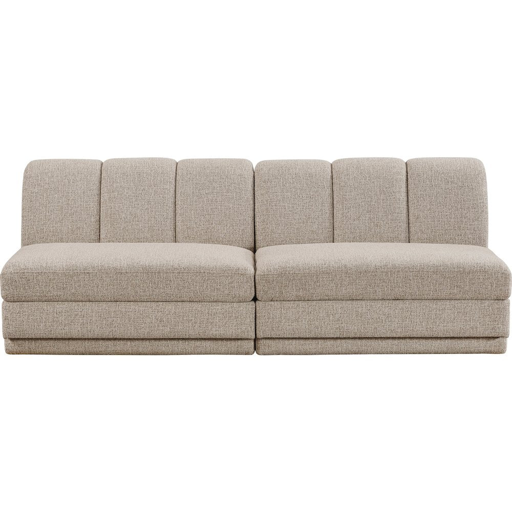 Modari Beige Fabric Upholstered 2pc. Modular Sofa