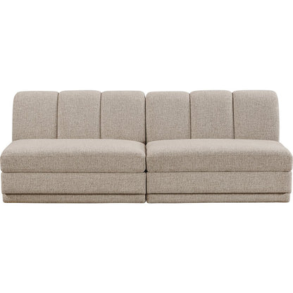 Modari Beige Fabric Upholstered 2pc. Modular Sofa