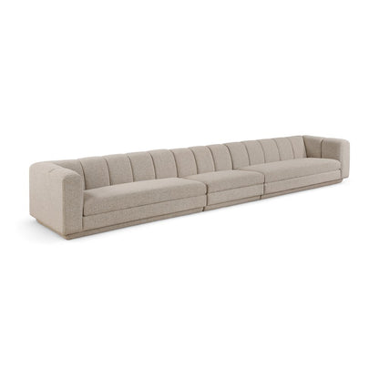 Modari Beige Fabric Upholstered 3pc. Modular Sofa