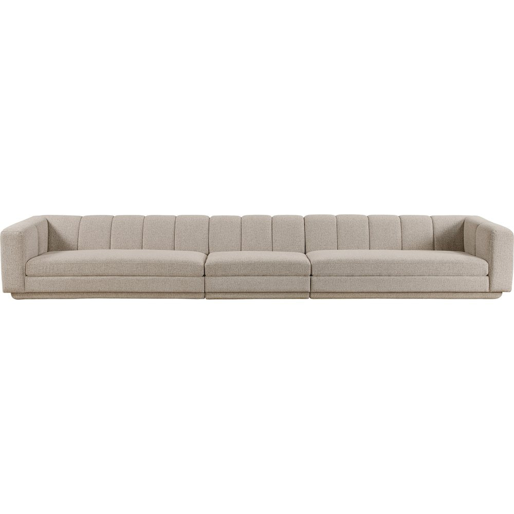 Modari Beige Fabric Upholstered 3pc. Modular Sofa