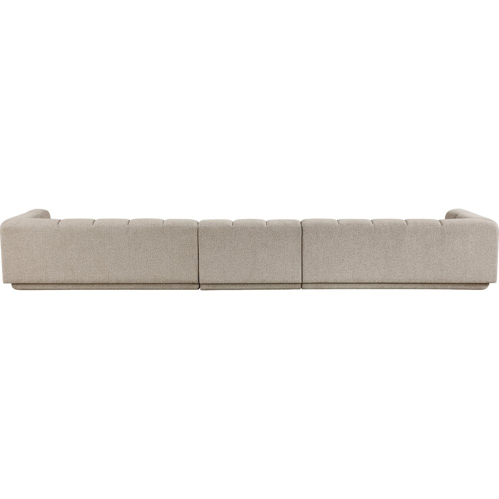 Modari Beige Fabric Upholstered 3pc. Modular Sofa