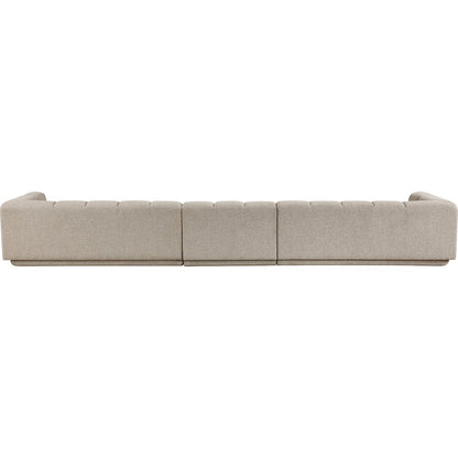 Modari Beige Fabric Upholstered 3pc. Modular Sofa