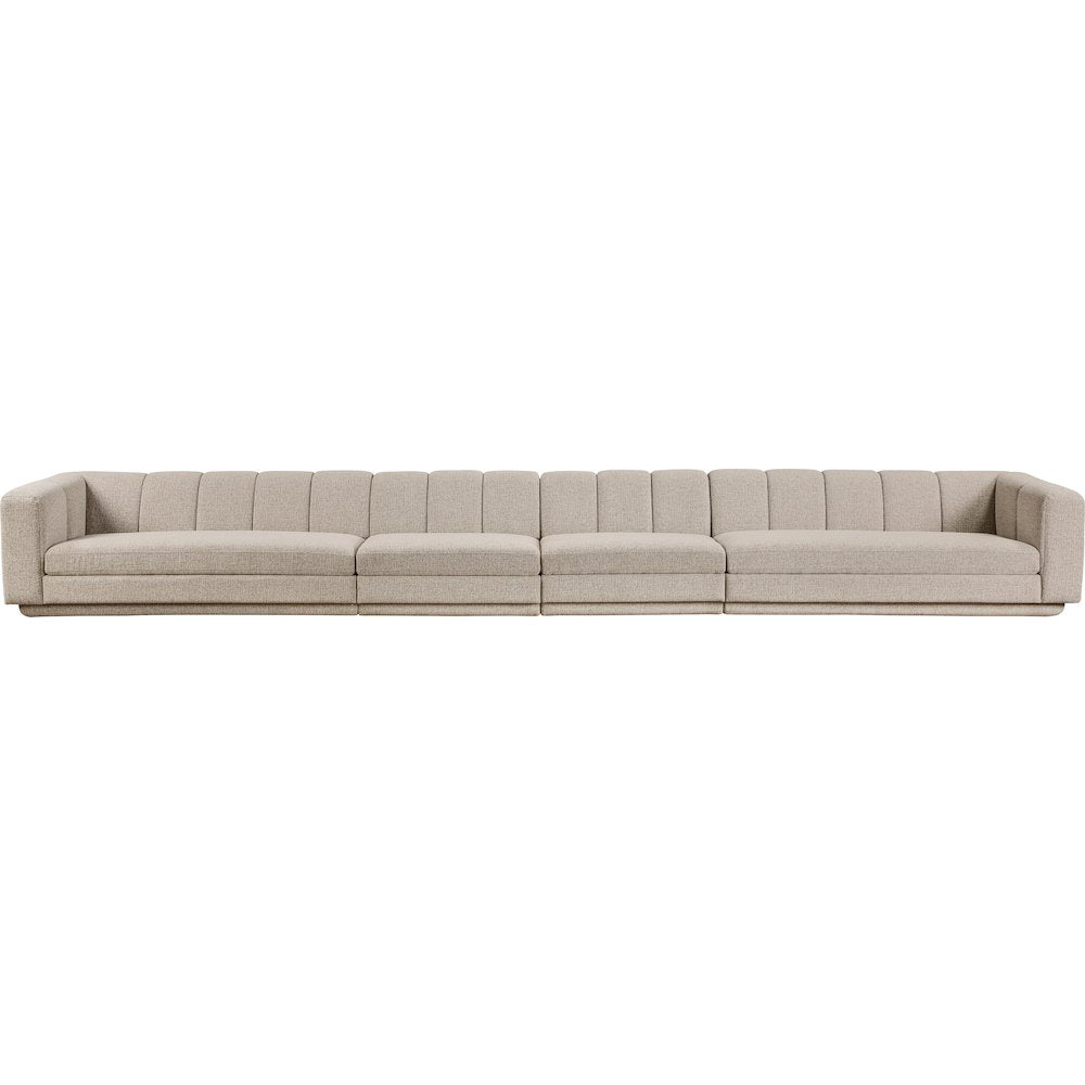 Modari Beige Fabric Upholstered 4pc. Modular Sofa