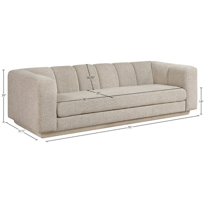 Modari 95" Beige Fabric Upholstered Sofa