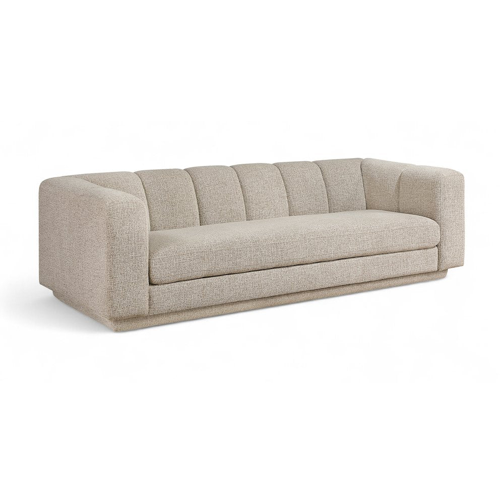 Modari 95" Beige Fabric Upholstered Sofa