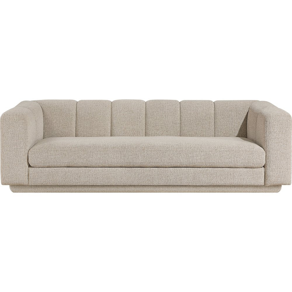 Modari 95" Beige Fabric Upholstered Sofa