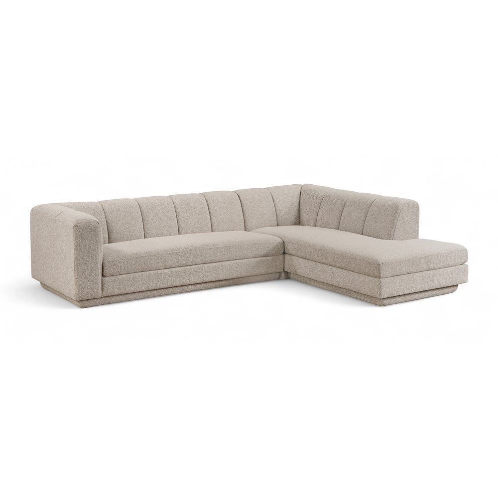 Modari Beige Fabric Upholstered 2pc. Modular Sectional