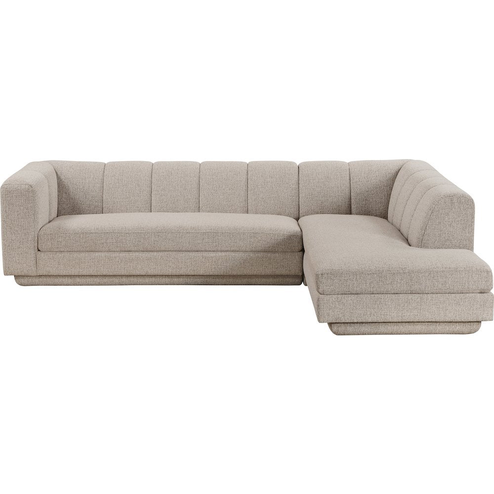 Modari Beige Fabric Upholstered 2pc. Modular Sectional