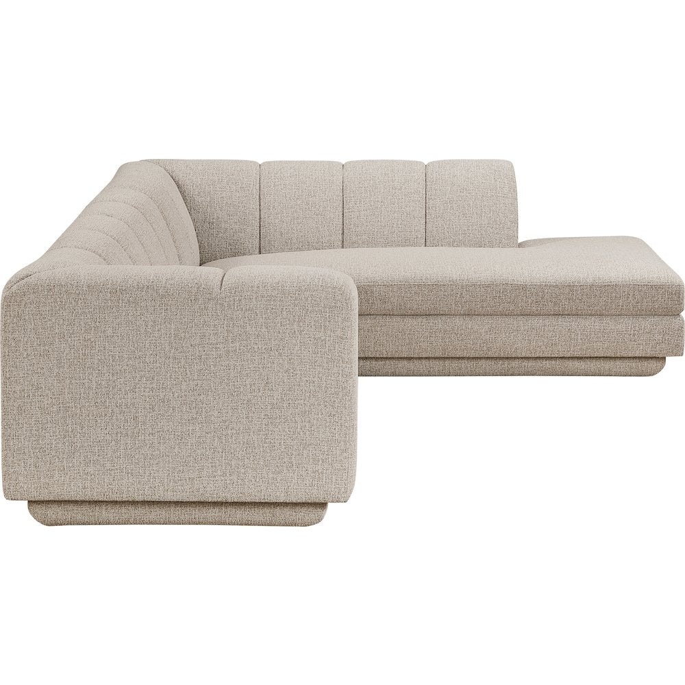 Modari Beige Fabric Upholstered 2pc. Modular Sectional