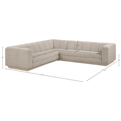 Modari Beige Fabric Upholstered 3pc. Modular Sectional