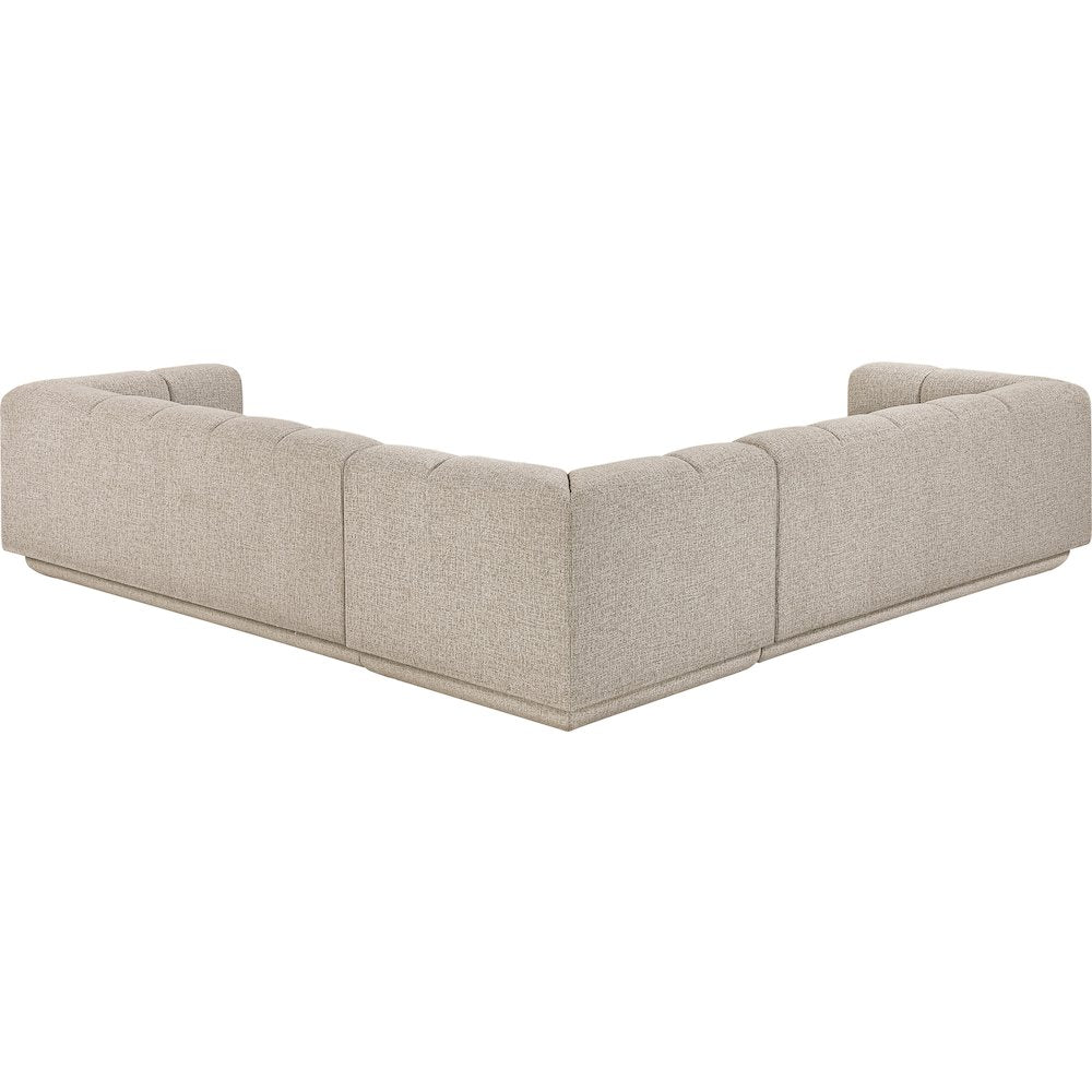 Modari Beige Fabric Upholstered 3pc. Modular Sectional