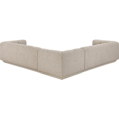 Modari Beige Fabric Upholstered 3pc. Modular Sectional