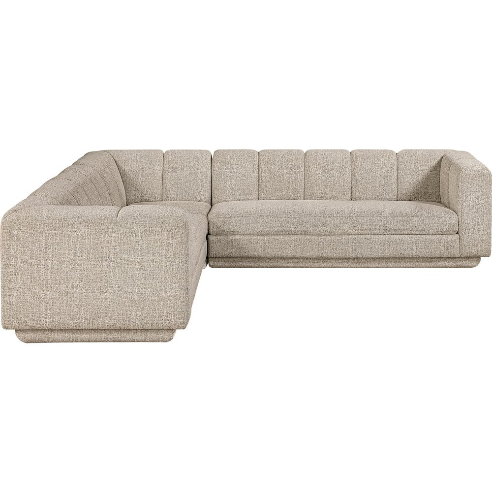 Modari Beige Fabric Upholstered 3pc. Modular Sectional