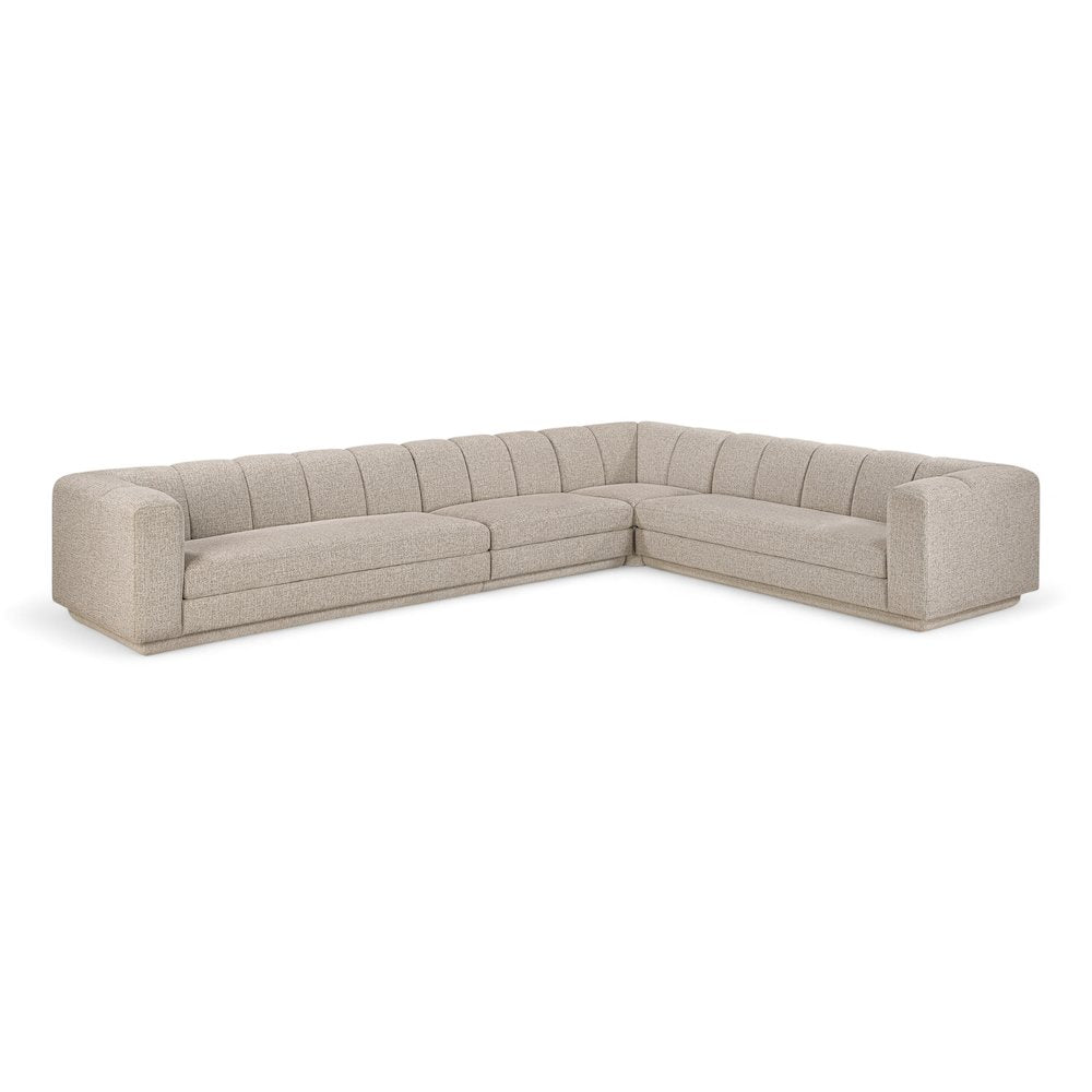 Modari Beige Fabric Upholstered 4pc. Modular Sectional