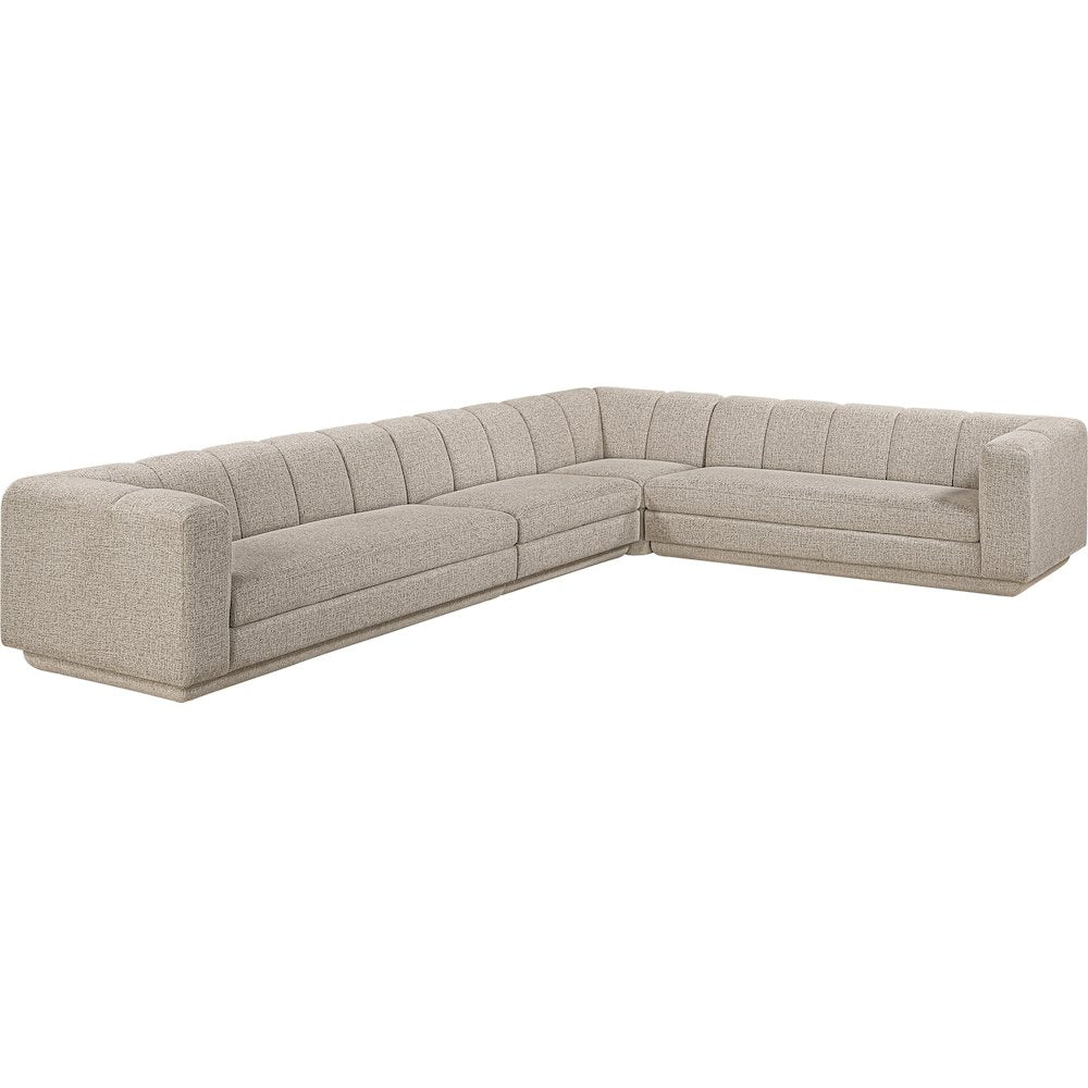 Modari Beige Fabric Upholstered 4pc. Modular Sectional