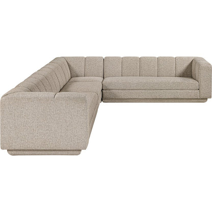 Modari Beige Fabric Upholstered 4pc. Modular Sectional