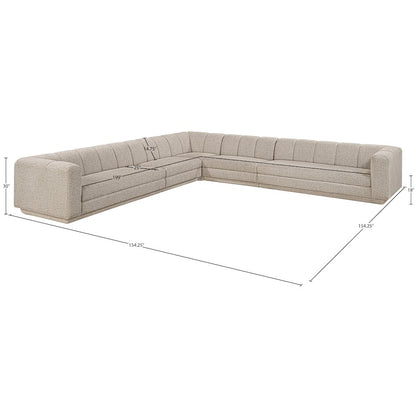Modari Beige Fabric Upholstered 5pc. Modular Sectional