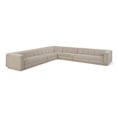 Modari Beige Fabric Upholstered 5pc. Modular Sectional