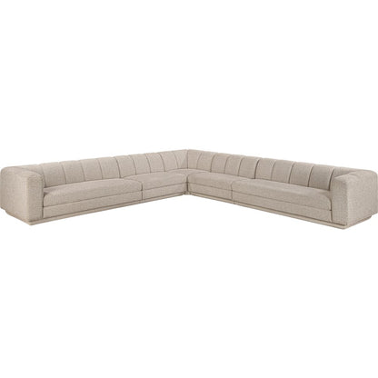 Modari Beige Fabric Upholstered 5pc. Modular Sectional