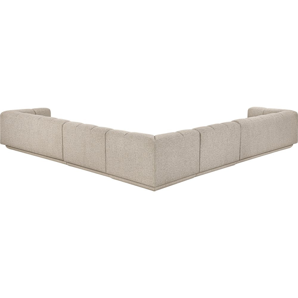 Modari Beige Fabric Upholstered 5pc. Modular Sectional