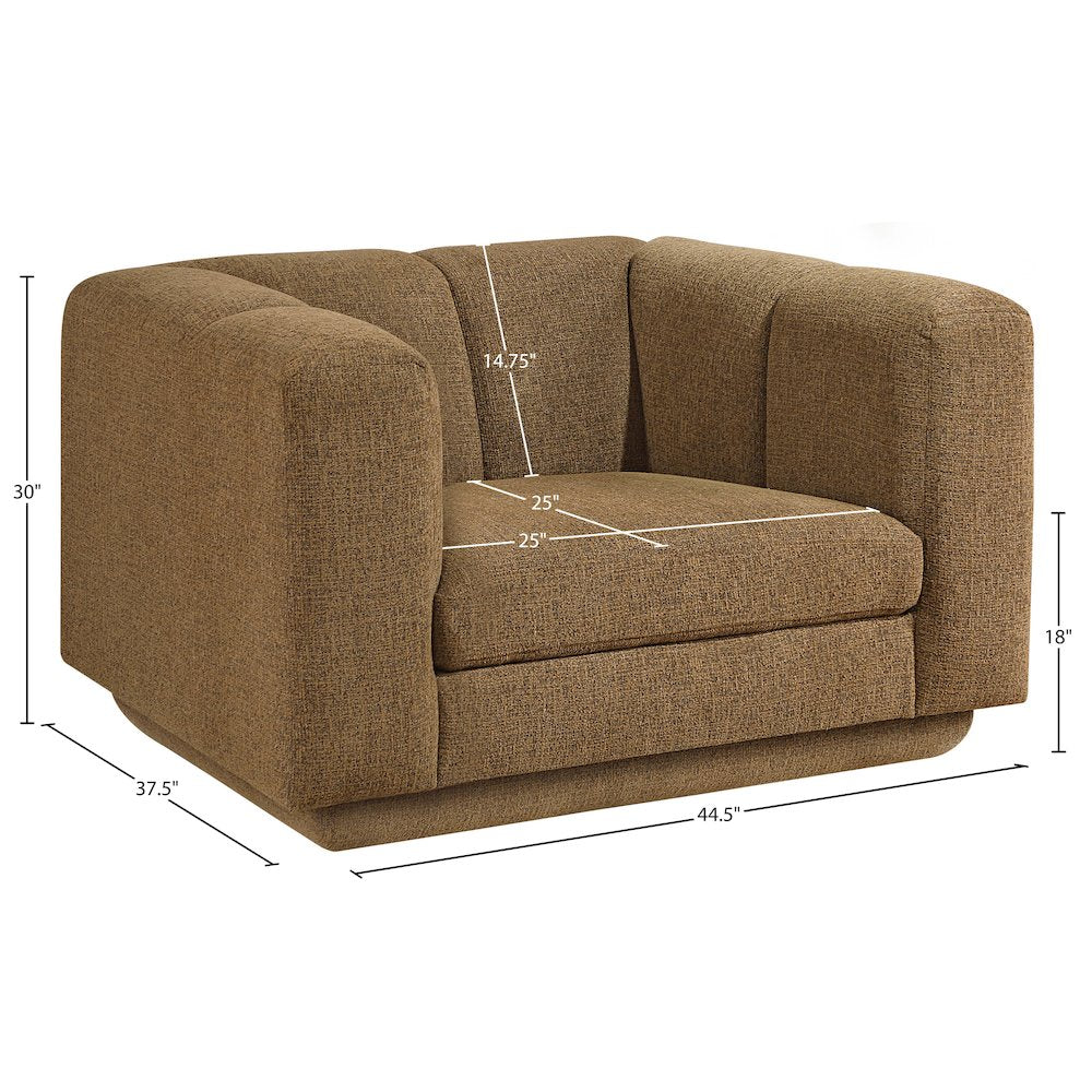 Modari Brown Fabric Upholstered Chair