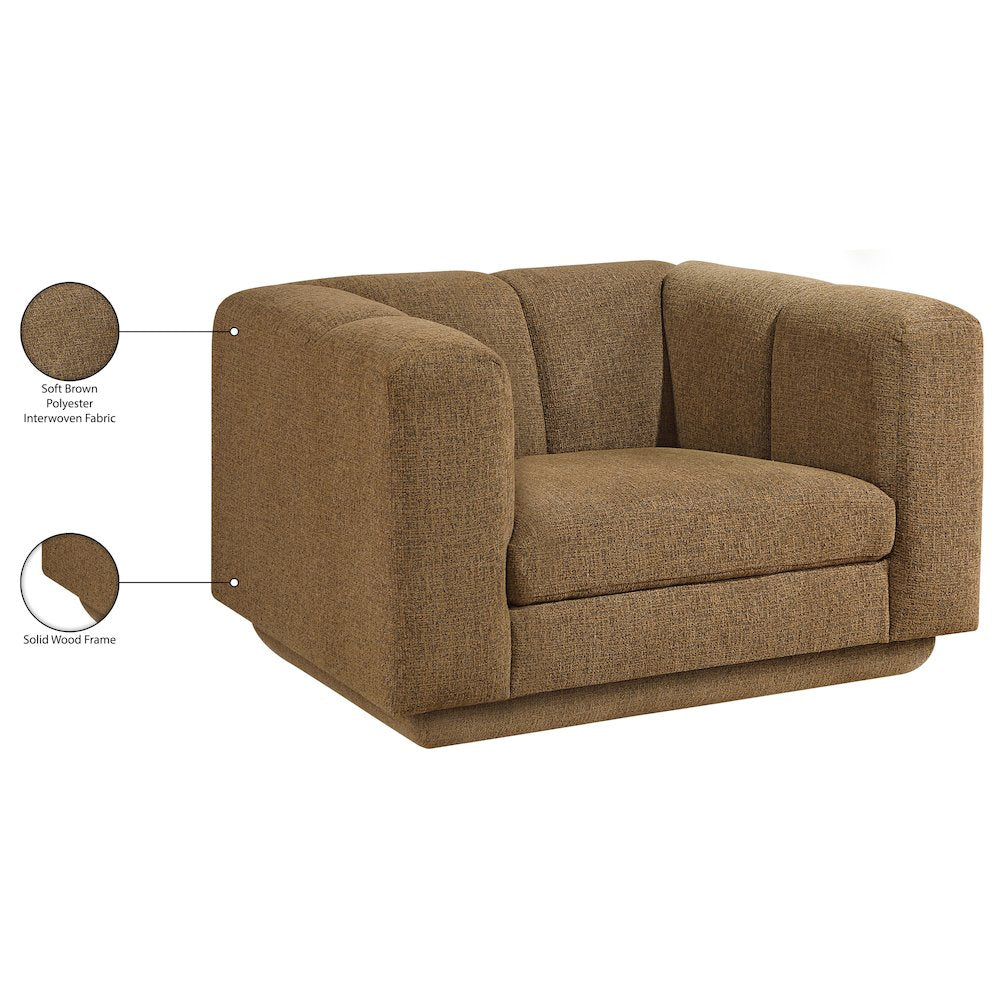 Modari Brown Fabric Upholstered Chair