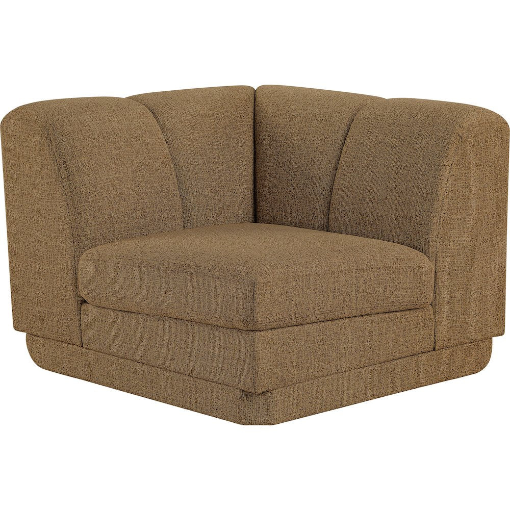 Modari Brown Fabric Upholstered Corner Chair