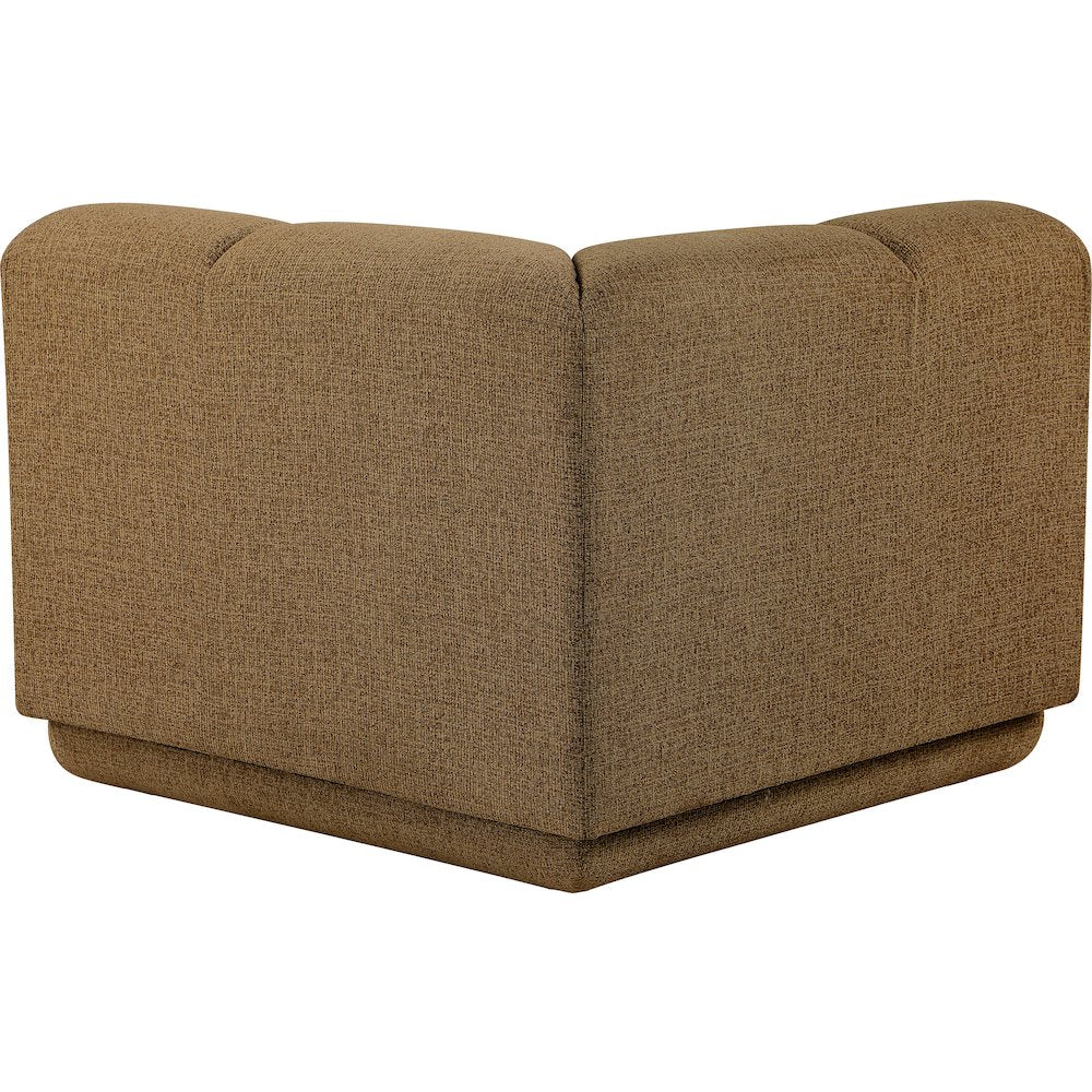 Modari Brown Fabric Upholstered Corner Chair