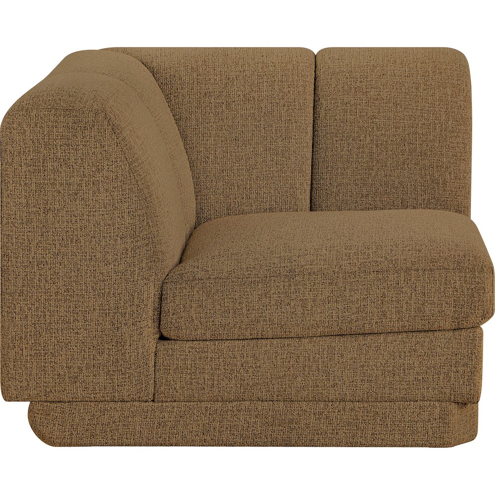 Modari Brown Fabric Upholstered Corner Chair