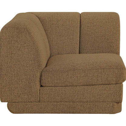Modari Brown Fabric Upholstered Corner Chair