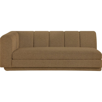 Modari 76.75" Brown Fabric Upholstered Left Arm Sofa