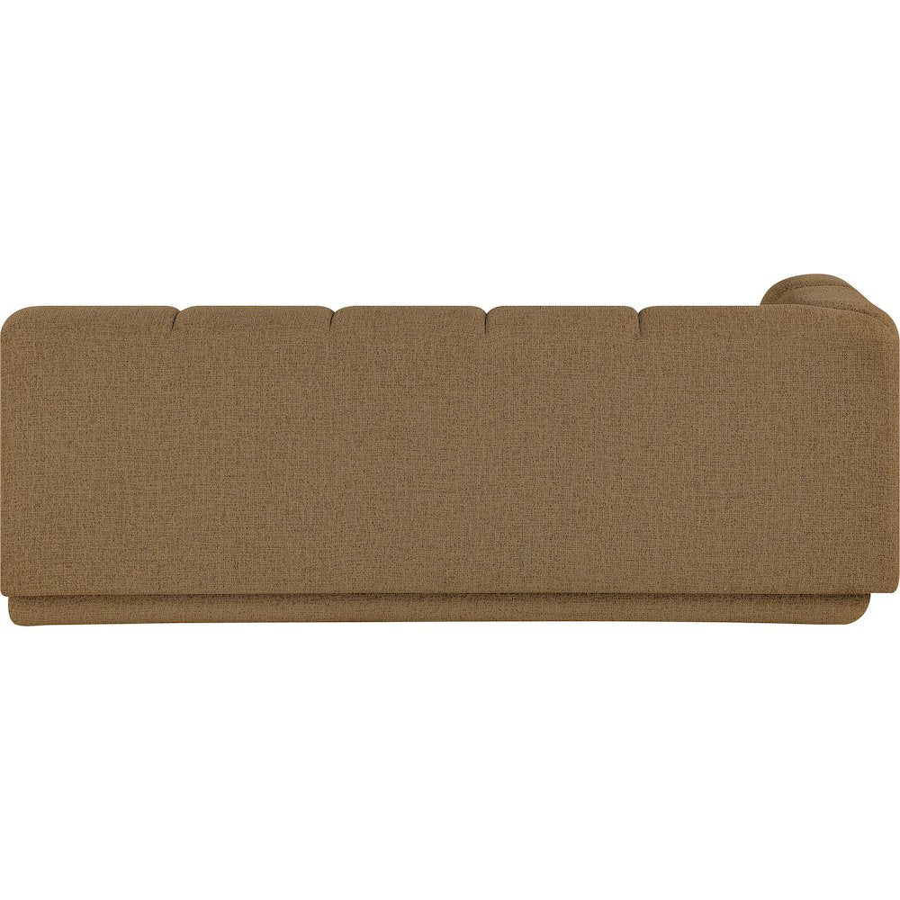 Modari 76.75" Brown Fabric Upholstered Left Arm Sofa
