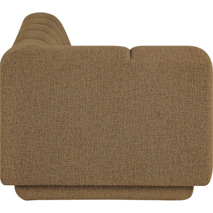 Modari 76.75" Brown Fabric Upholstered Left Arm Sofa