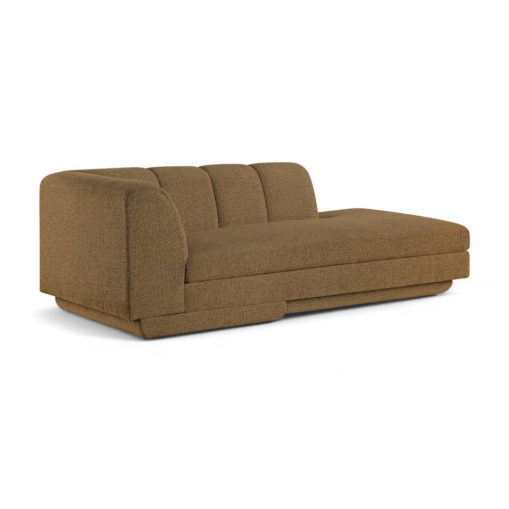 Modari Brown Fabric Upholstered Left Arm Chaise