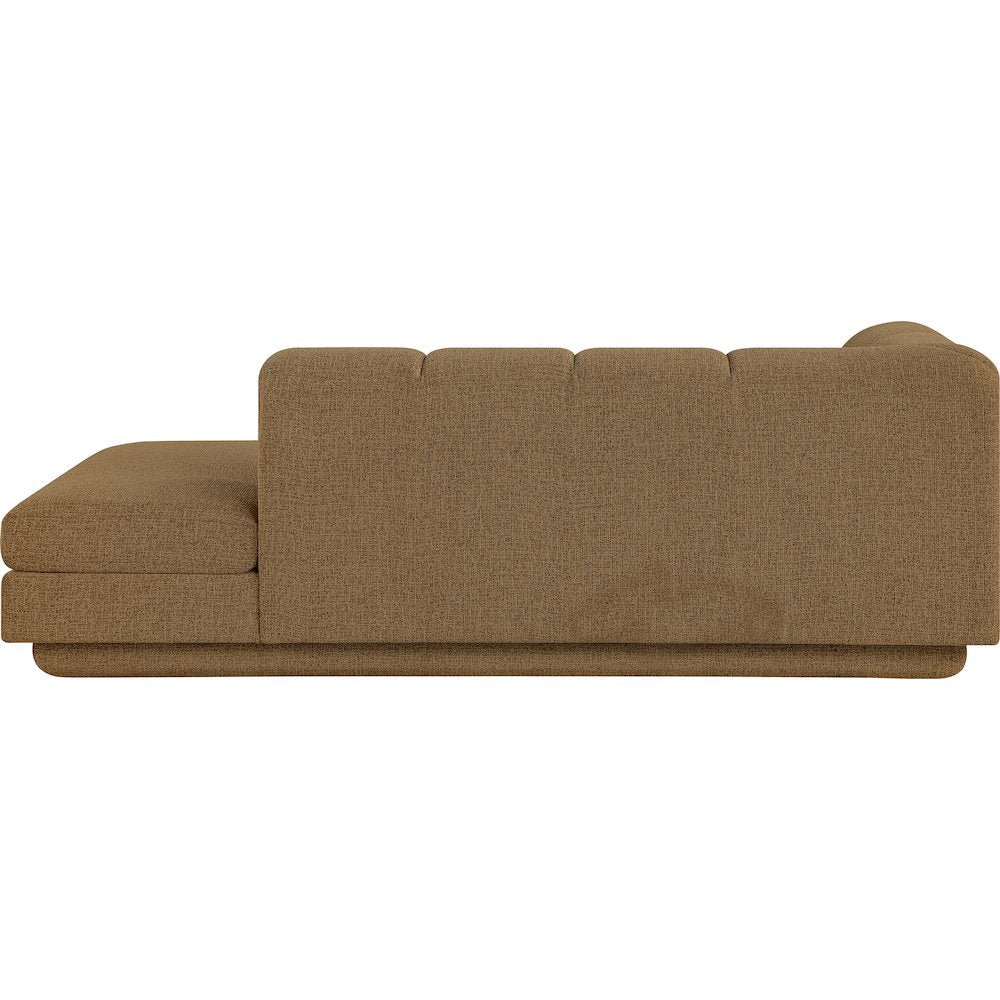 Modari Brown Fabric Upholstered Left Arm Chaise