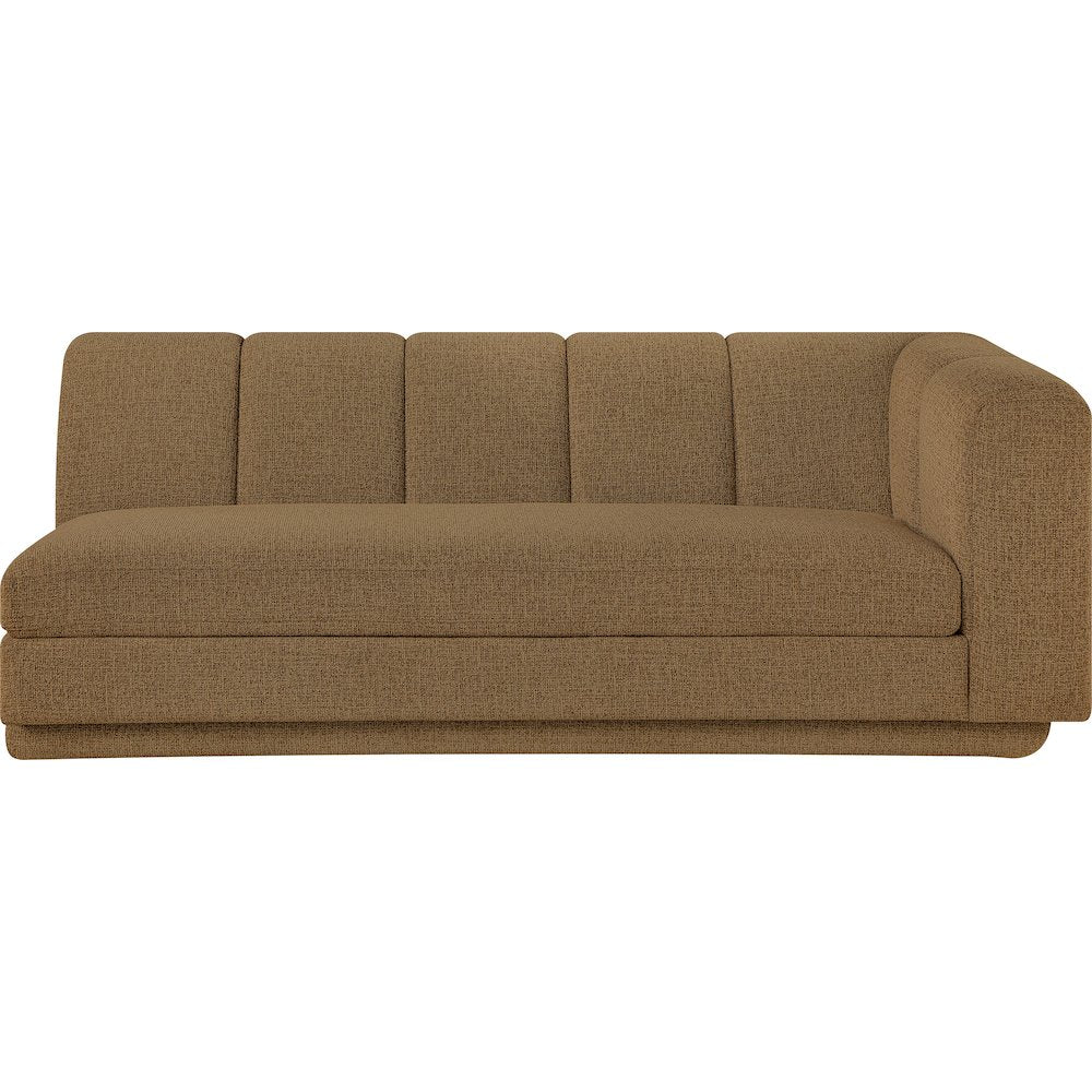 Modari 76.75" Brown Fabric Upholstered Right Arm Sofa