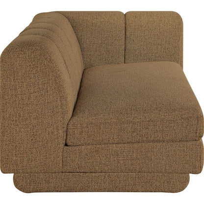 Modari 76.75" Brown Fabric Upholstered Right Arm Sofa