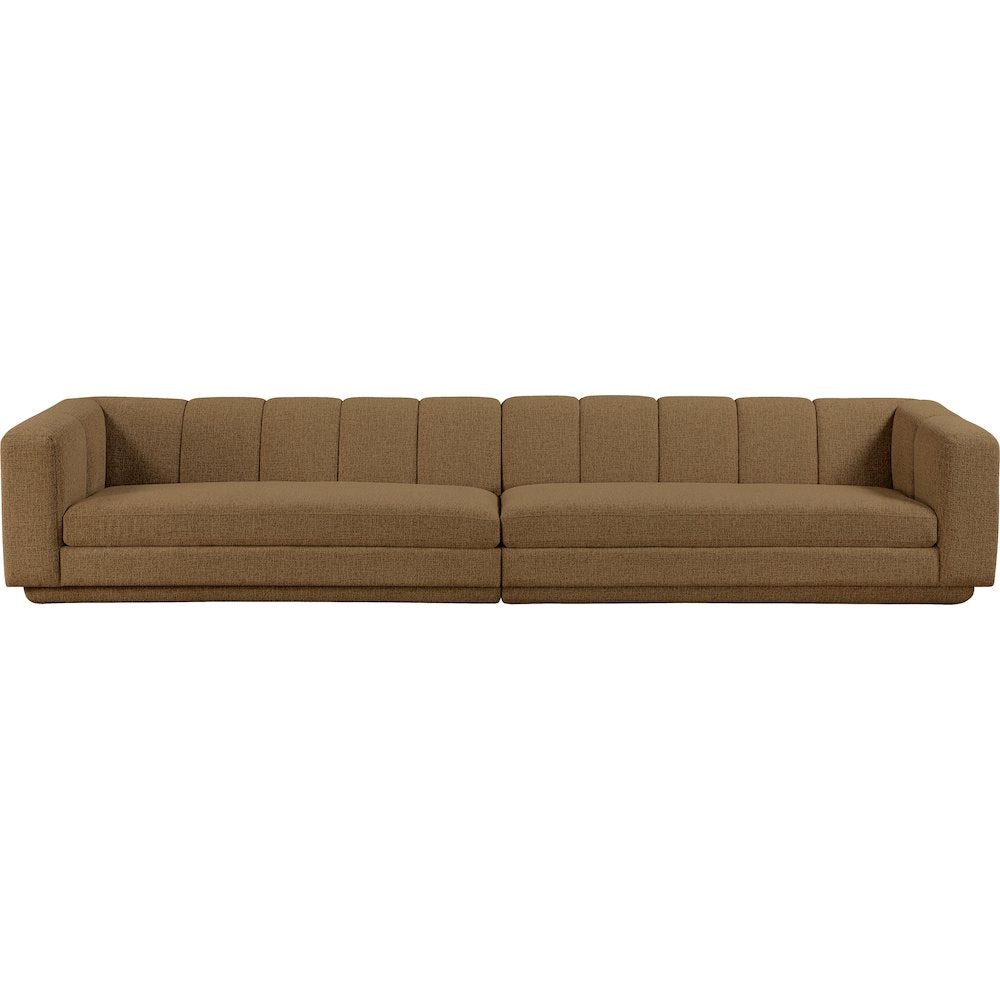 Modari Brown Fabric Upholstered 2pc. Modular Sofa