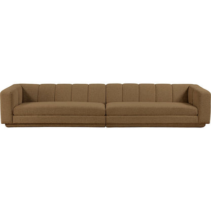 Modari Brown Fabric Upholstered 2pc. Modular Sofa