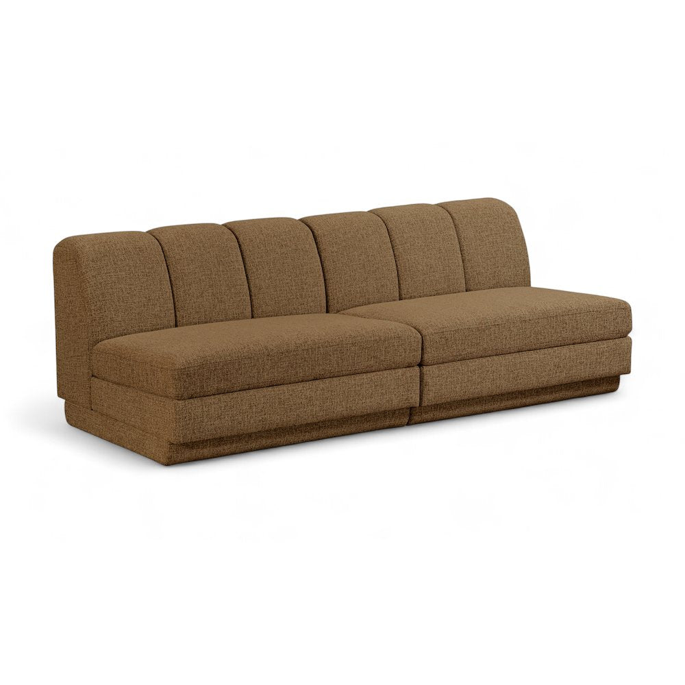 Modari Brown Fabric Upholstered 2pc. Modular Sofa