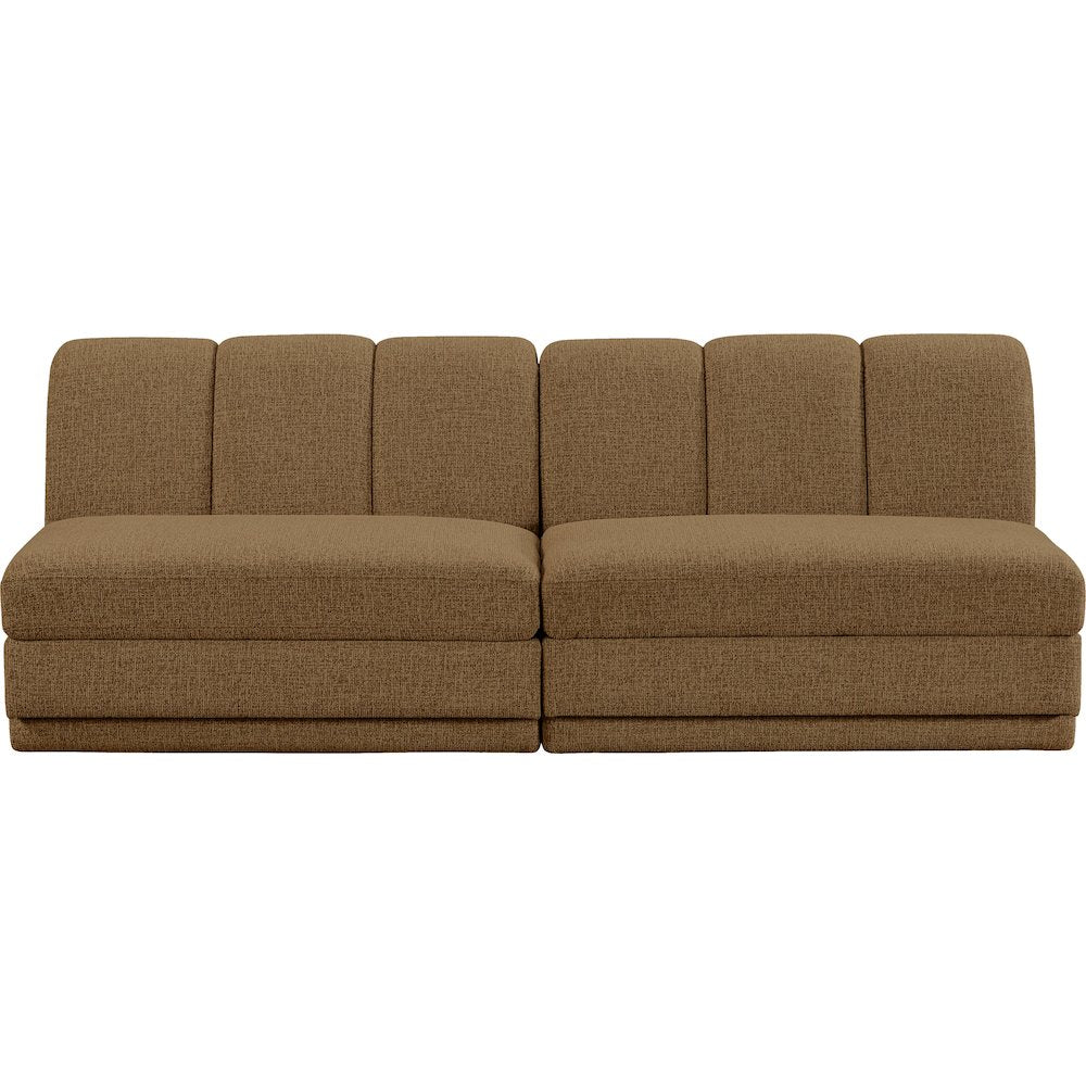 Modari Brown Fabric Upholstered 2pc. Modular Sofa