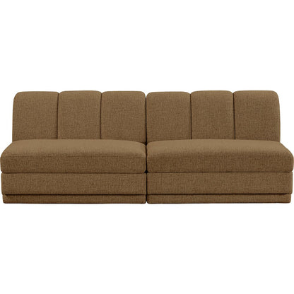 Modari Brown Fabric Upholstered 2pc. Modular Sofa