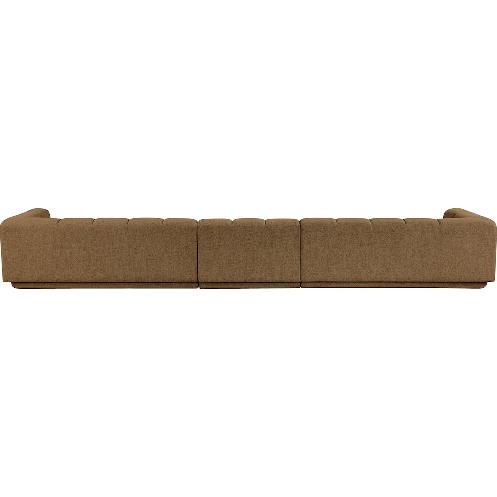 Modari Brown Fabric Upholstered 3pc. Modular Sofa
